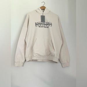 BRAND NEW BALENCIAGA RETAIL THERAPY LOGO HOODIE